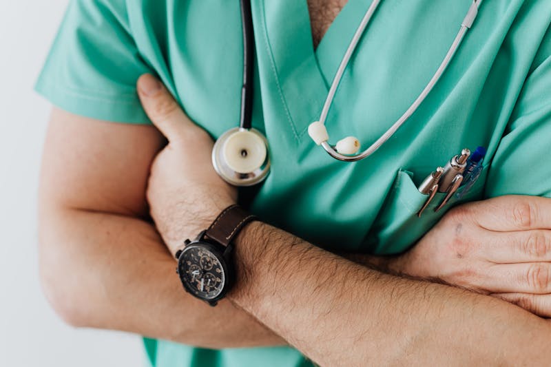 Medical professional reviewing health records